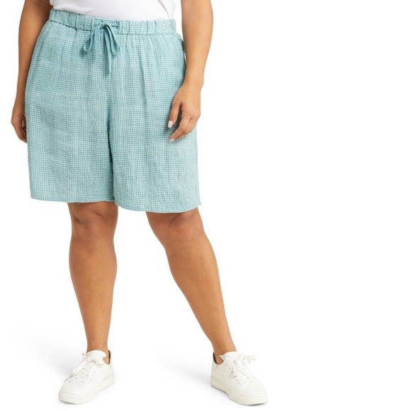 Eileen Fisher Puckered Organic Linen Mid-Thigh Bermuda Shorts NWT 2X - Picture 6 of 11